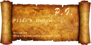 Pilák Indira névjegykártya